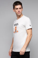 Men's Grey Casual Cotton Blend Half Sleeves Tshirt