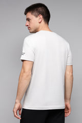 Men's Grey Casual Cotton Blend Half Sleeves Tshirt