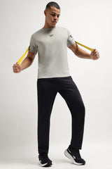 Men's Grey Casual Cotton Blend Half Sleeves Tshirt
