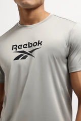 Men's Grey Casual Cotton Blend Half Sleeves Tshirt
