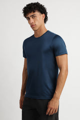 Men's Green Casual Cotton Blend Half Sleeves Tshirt