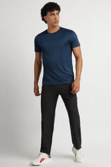 Men's Green Casual Cotton Blend Half Sleeves Tshirt
