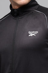 Men's Black Casual Polyester Full Sleeves Tracksuits