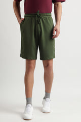 Men's Olive Casual Solid Shorts