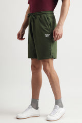 Men's Olive Casual Solid Shorts