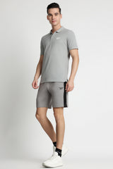 Men's Grey Casual Colorblocked Shorts