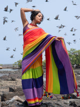 Women's Multicolor Cotton Saree