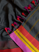 Women's Black Cotton Saree