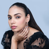 Women's Rosegold Crystal Shadow Hoops