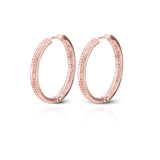 Women's Rosegold Crystal Shadow Hoops