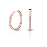 Women's Rosegold Crystal Shadow Hoops