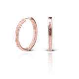 Women's Rosegold Crystal Shadow Hoops
