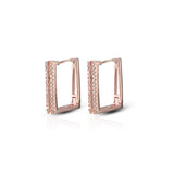 Women's Rosegold Zircon Box Hoops