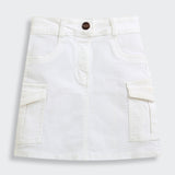 Girls White Casual Skirt
