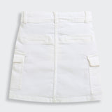 Girls White Casual Skirt
