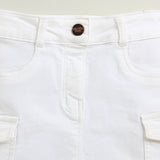 Girls White Casual Skirt