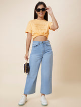 Women's Light Blue Casual Straight Fit Solid Jeans