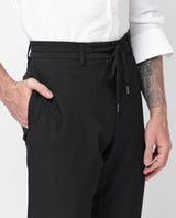 Men's Black Casual Straight Fit Solid Trouser