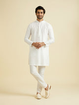Men's White Festive Wear Elegant Kurta Set