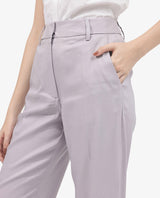 Women's Selene Purple Cotton Fabric Zipper Closure Solid Regular Fit Trouser