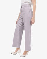Women's Selene Purple Cotton Fabric Zipper Closure Solid Regular Fit Trouser