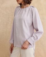 Women's Grey Work Full Sleeves Top