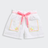Girls White Casual Sleeveless Top and Short Set