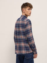 Men's Blue Casual Slim Fit Checked Full Sleeves Shirt