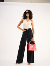 Women's Black Casual Straight Fit Jeans