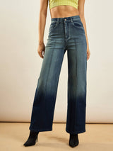 Women's Blue Casual Straight Fit Jeans