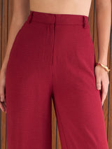 Women's Maroon Casual Regular Fit Sleeveless Co-ords Set