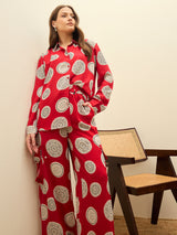 Women's Maroon Casual Regular Fit Full Sleeves Co-ords Set