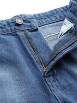 Women's Blue Casual Regular Fit Shorts