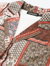 Women's Brown Casual Regular Fit Printed Full Sleeves Top