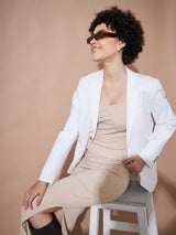 Women's Beige Casual Regular Fit Solid Sleeveless Top