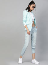 Women's White Casual Slim Fit Solid Three Quarter Sleeves Top