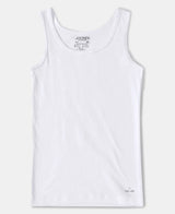 Girl's White Pure Cotton Tank