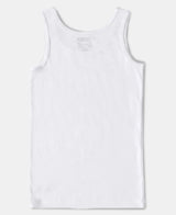 Girl's White Pure Cotton Tank