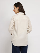 Women's White Casual Solid Regular Fit Full Sleeves Shirt