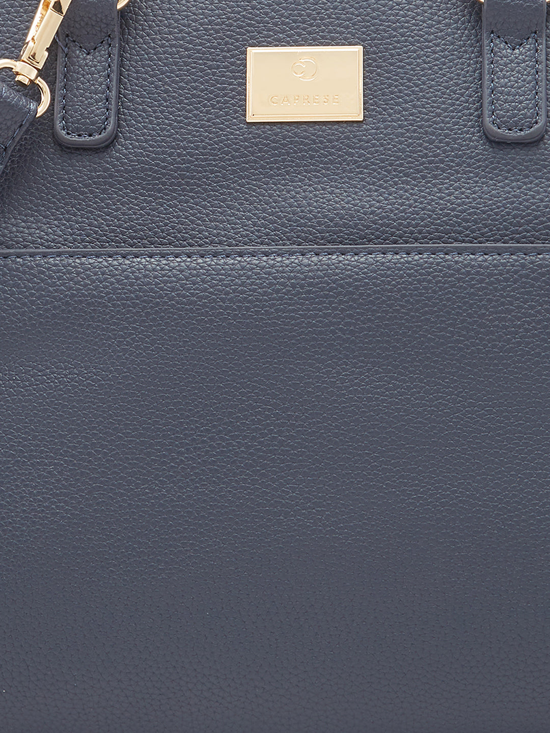Women's Navy Faux Leather Satchel Handbag 13L