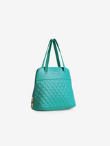 Women's Blue Faux Leather Satchel Handbag 16L