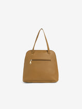 Women's Brown Faux Leather Satchel Handbag 16L