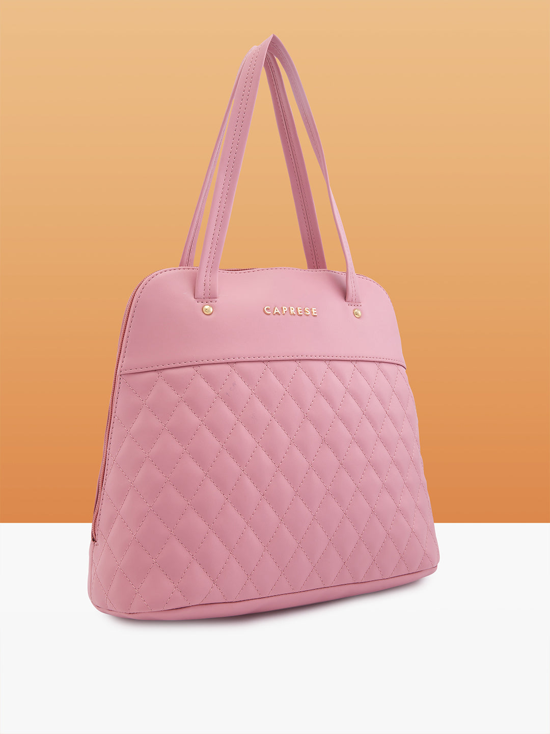 Women's Pink Faux Leather Satchel Handbag 16L