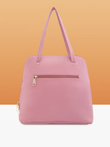 Women's Pink Faux Leather Satchel Handbag 16L