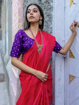 Women's Pink Silk Saree
