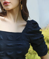 Women's Solid Navy Blue With Slit Detail Dress