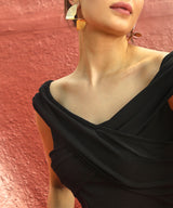 Women's Onyx Black Criss-Cross Midi Dress