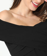 Women's Onyx Black Criss-Cross Midi Dress