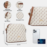 Women's White Casual Printed Sling Bag