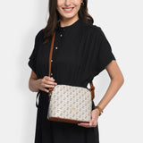 Women's White Casual Printed Sling Bag